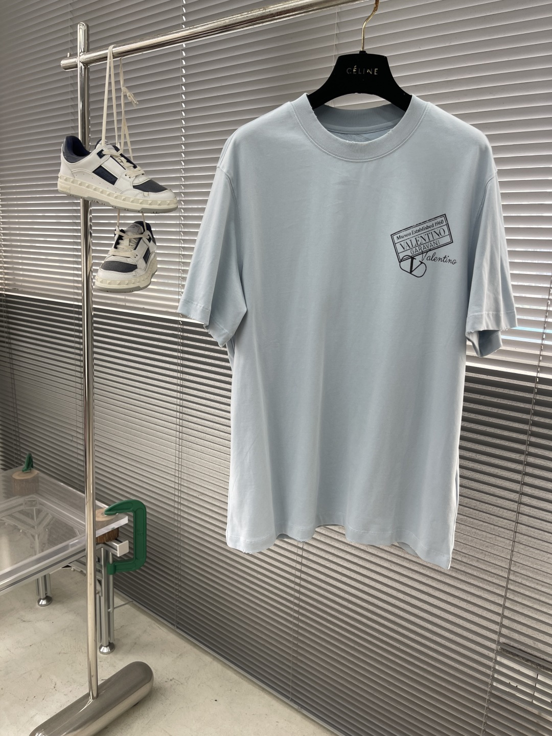 Valentino Men's Light Blue Cotton T-Shirt with Graphic Print - Relaxed Fit