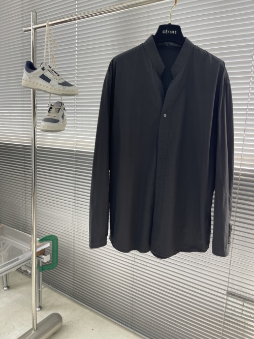 Celine Men's V-Neck Long Sleeve Cotton Shirt - High-End Comfort 1 Celine Men's V-Neck Long Sleeve Cotton Shirt - High-End Comfort