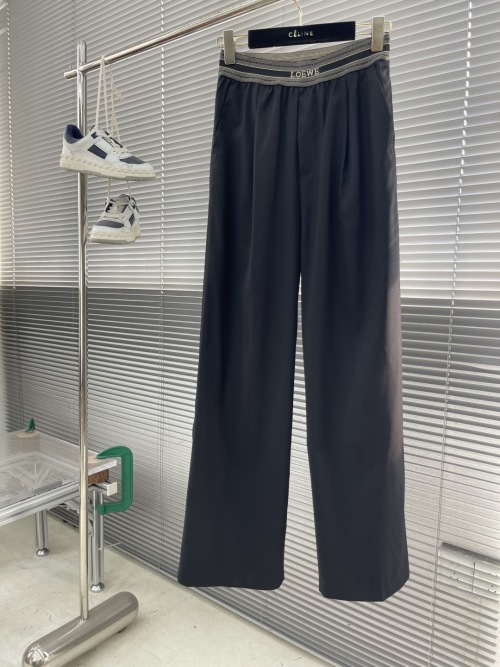 Loewe Anagram Casual Pants - Thick Twill Silk, Comfortable & Breathable 1 Loewe Anagram Casual Pants - Thick Twill Silk, Comfortable & Breathable