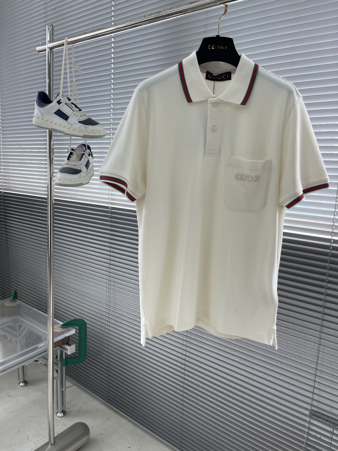 Gucci Men's White Cotton Piquet Polo Shirt With Embroidered Pocket Logo 1 cmp i1746445552477 1541 0 5