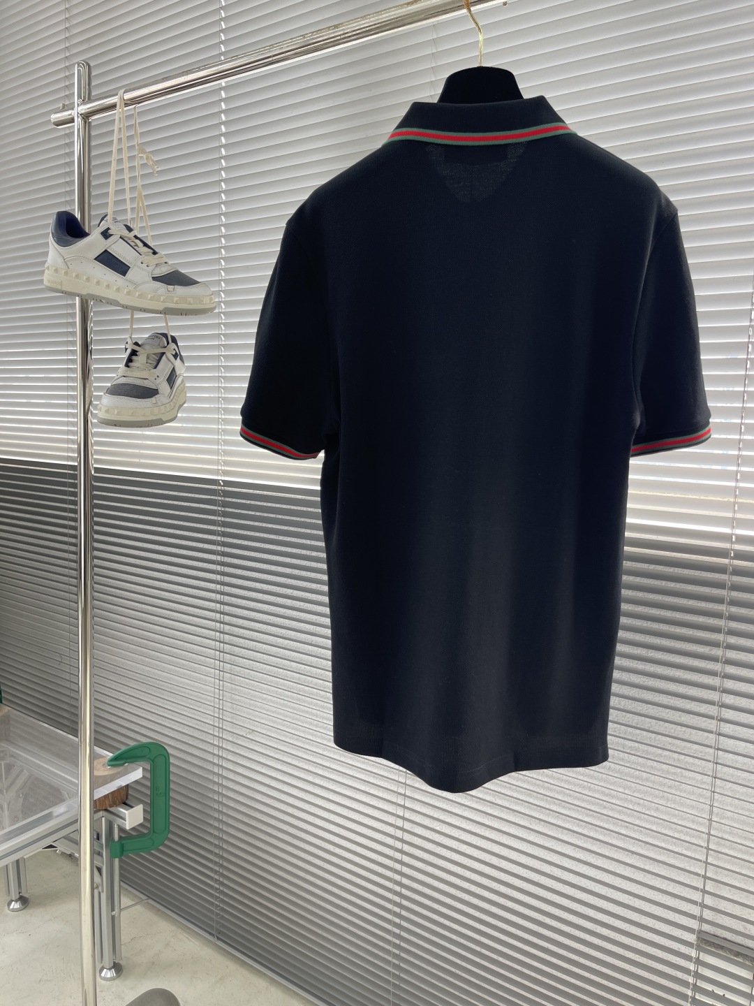 Gucci Men's Black Polo Shirt with Embroidered Pocket and Striped Trim 8 cmp i1746445570669 8481 0 7