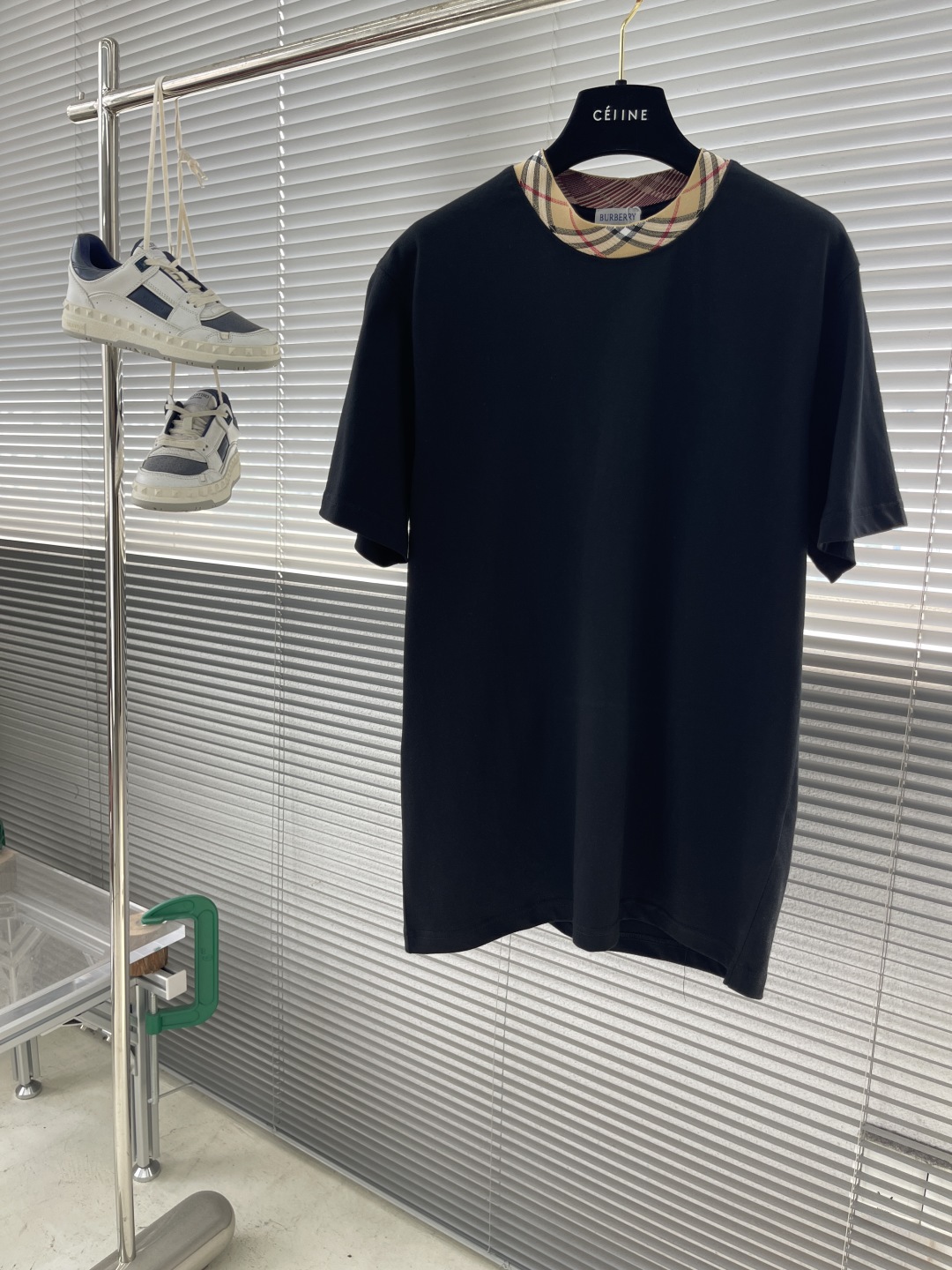 Burberry Men's Black Cotton T-Shirt with Signature Check Collar - Casual Fit 1 cmp i1746445722505 5892 0 5