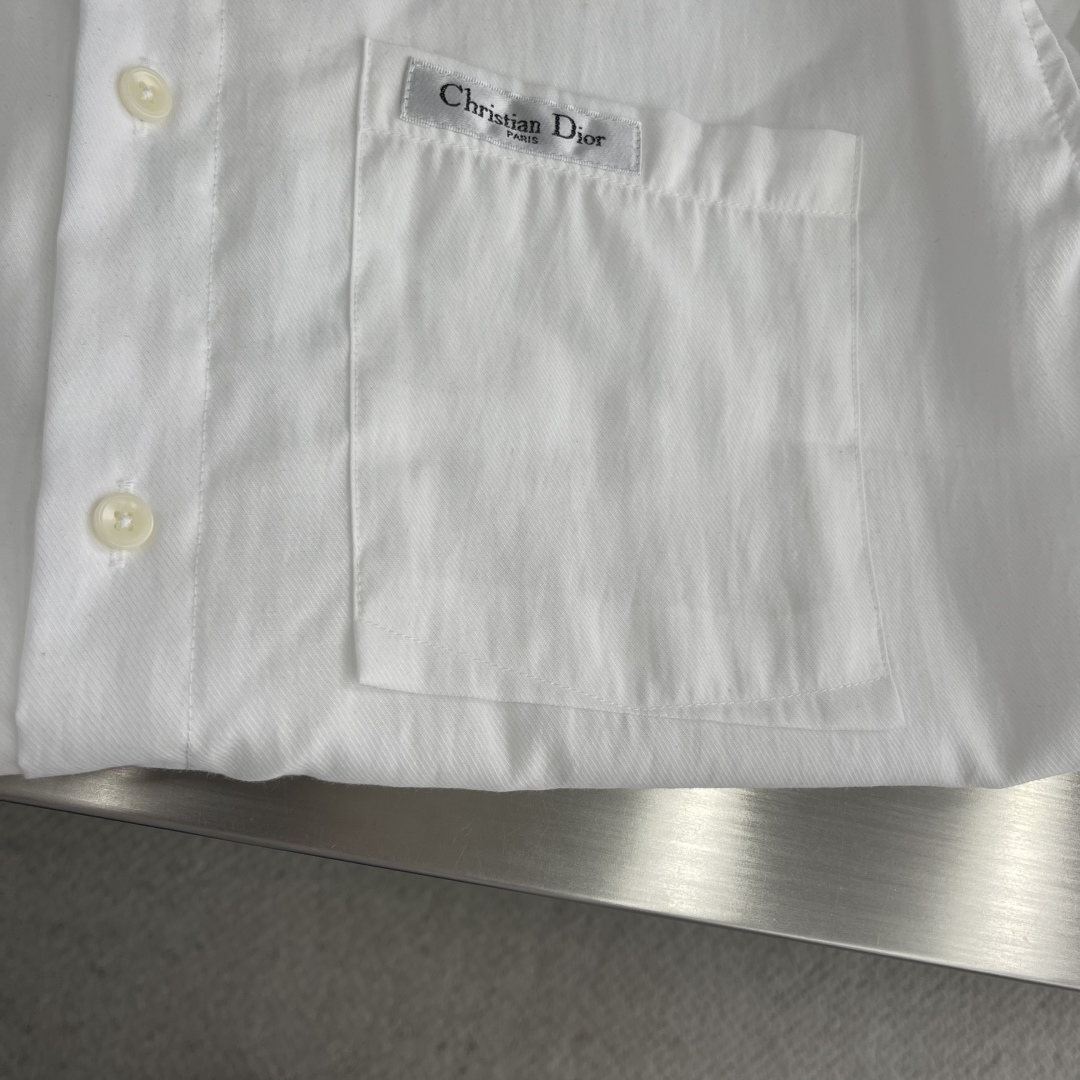 Dior Men's White Cotton Short Sleeve Shirt, Comfortable and Breathable 4 cmp i1746622600226 5094 0 1