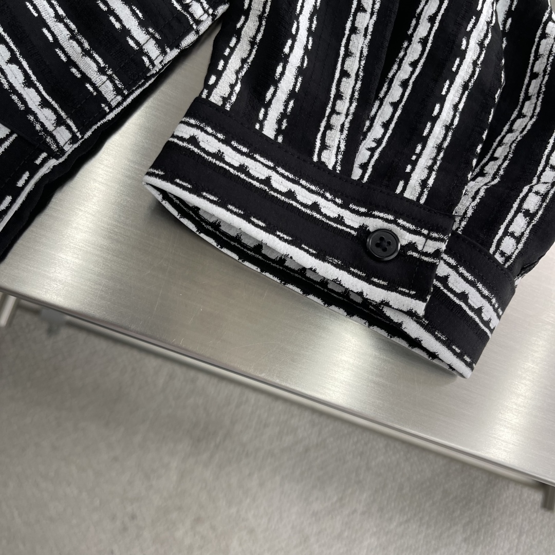 Celine Striped Tencel Short Sleeve Shirt, Classic Styling, Comfortable Fit 5 cmp i1746622640845 2482 0 2