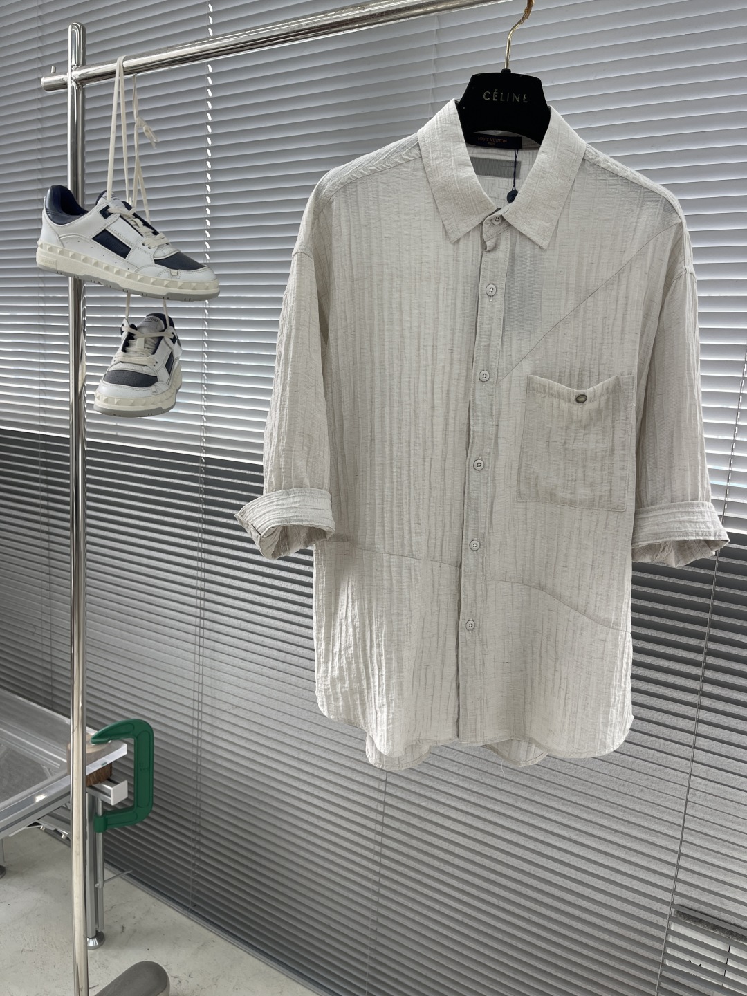 Celine 2025SS Men's Short Sleeve Shirt - Breathable, Comfortable, and Stylish