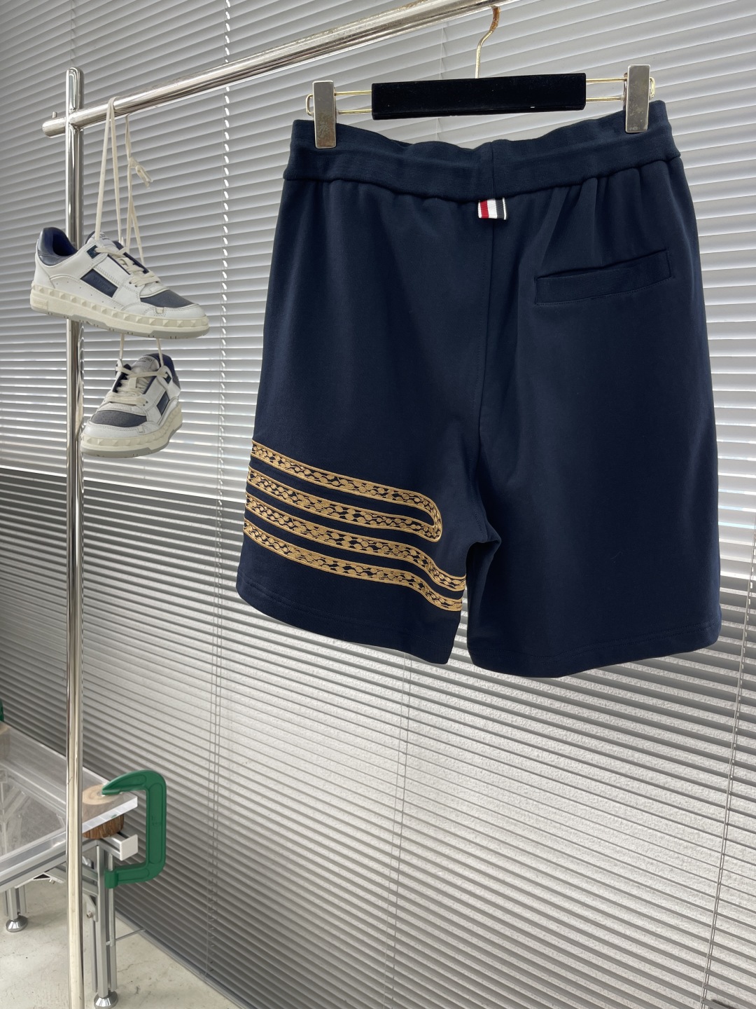 Celine Snake Embroidered Navy Cotton Shorts Drawstring Casual For Men And Women 4 cmp i1746873108770 3645 0 8