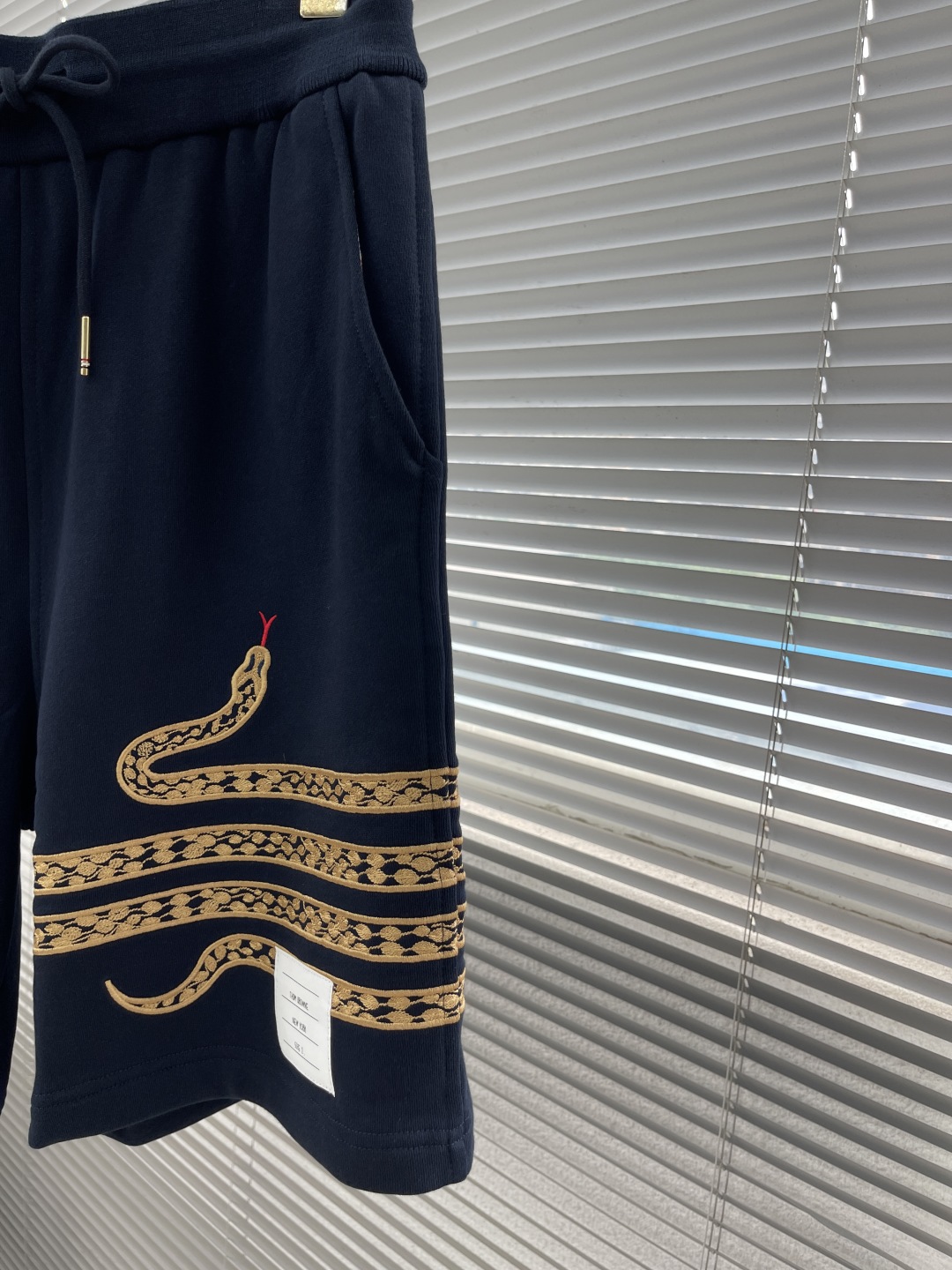Celine Snake Embroidered Navy Cotton Shorts Drawstring Casual For Men And Women 2 cmp i1746873108828 8928 0 7
