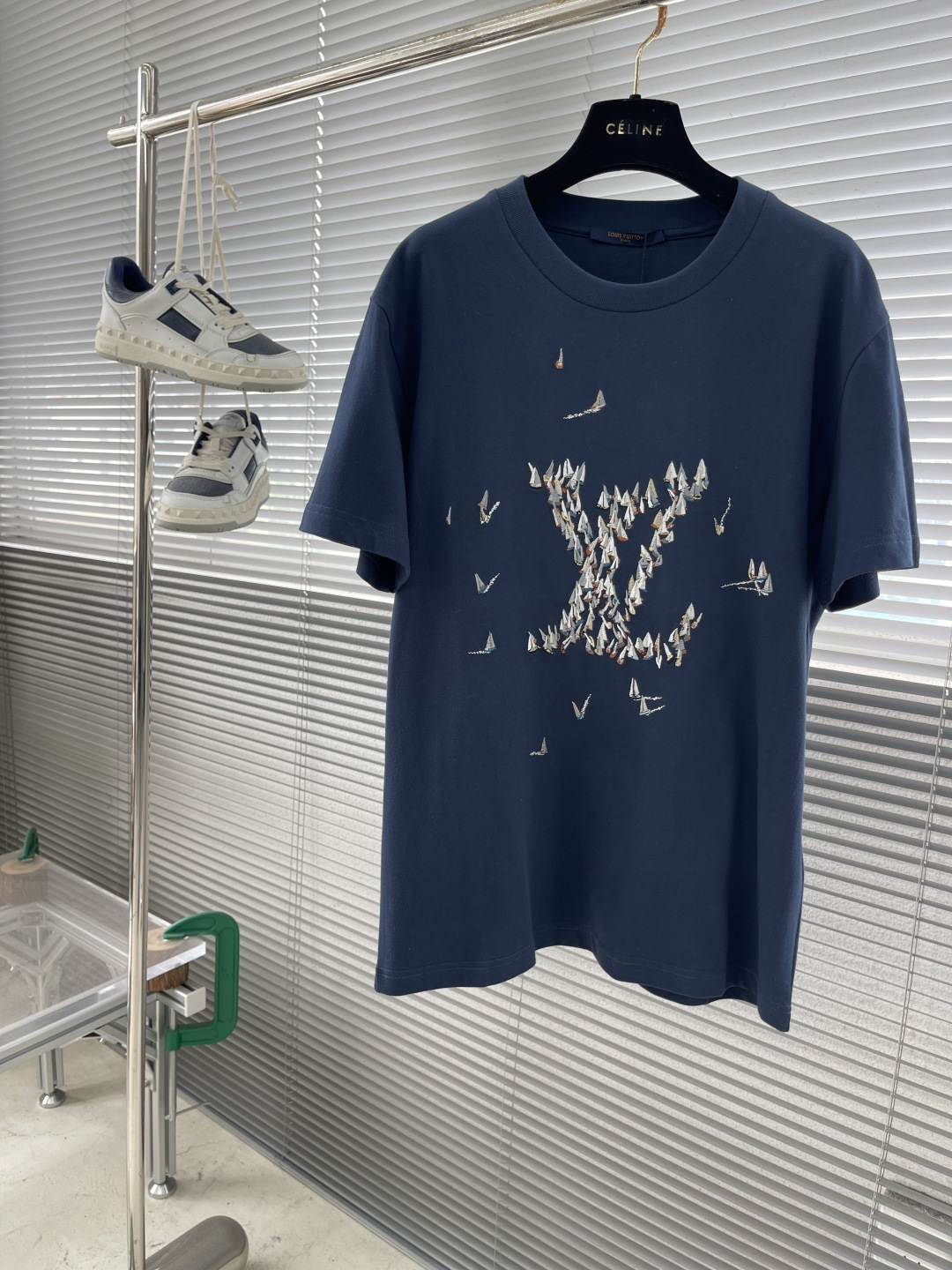 Louis Vuitton Men's 25SS Cotton T-Shirt with LV Regatta Graphic, Blue