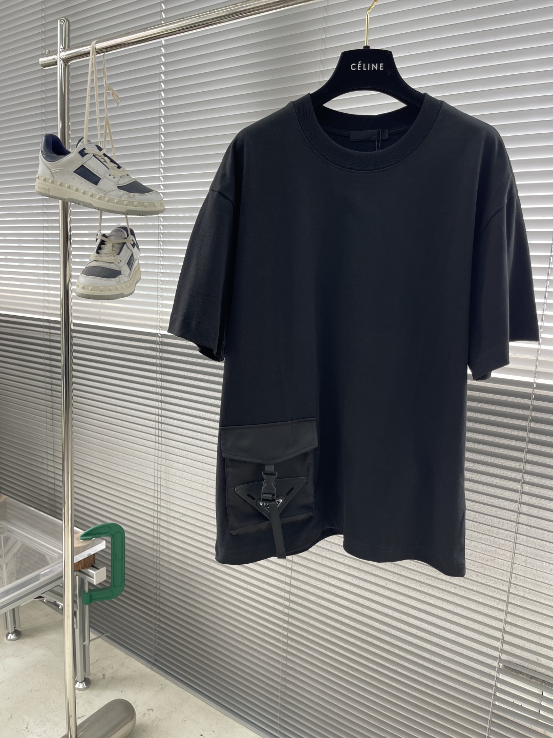 CÉLINE Men's Black Cotton T-Shirt with Pocket Detail | Fashionable and Stylish 1 cmp i1746952215595 8208 0 5