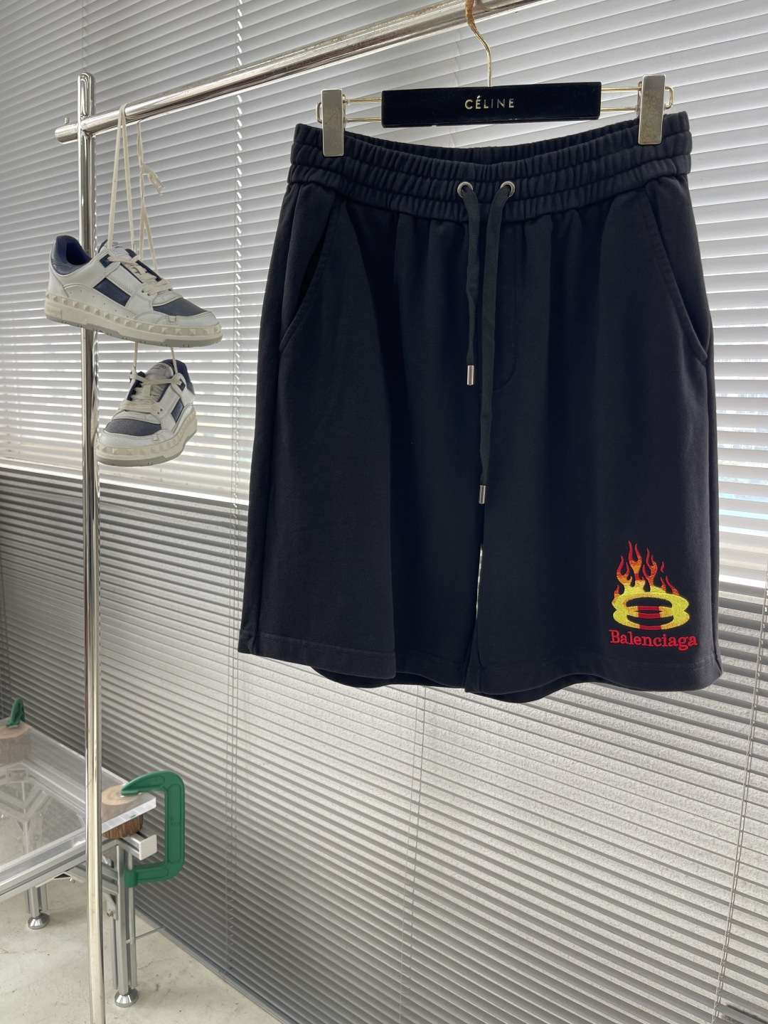 Balenciaga Flame Double Ring Shorts - Stylish Summer Essential for Men and Women