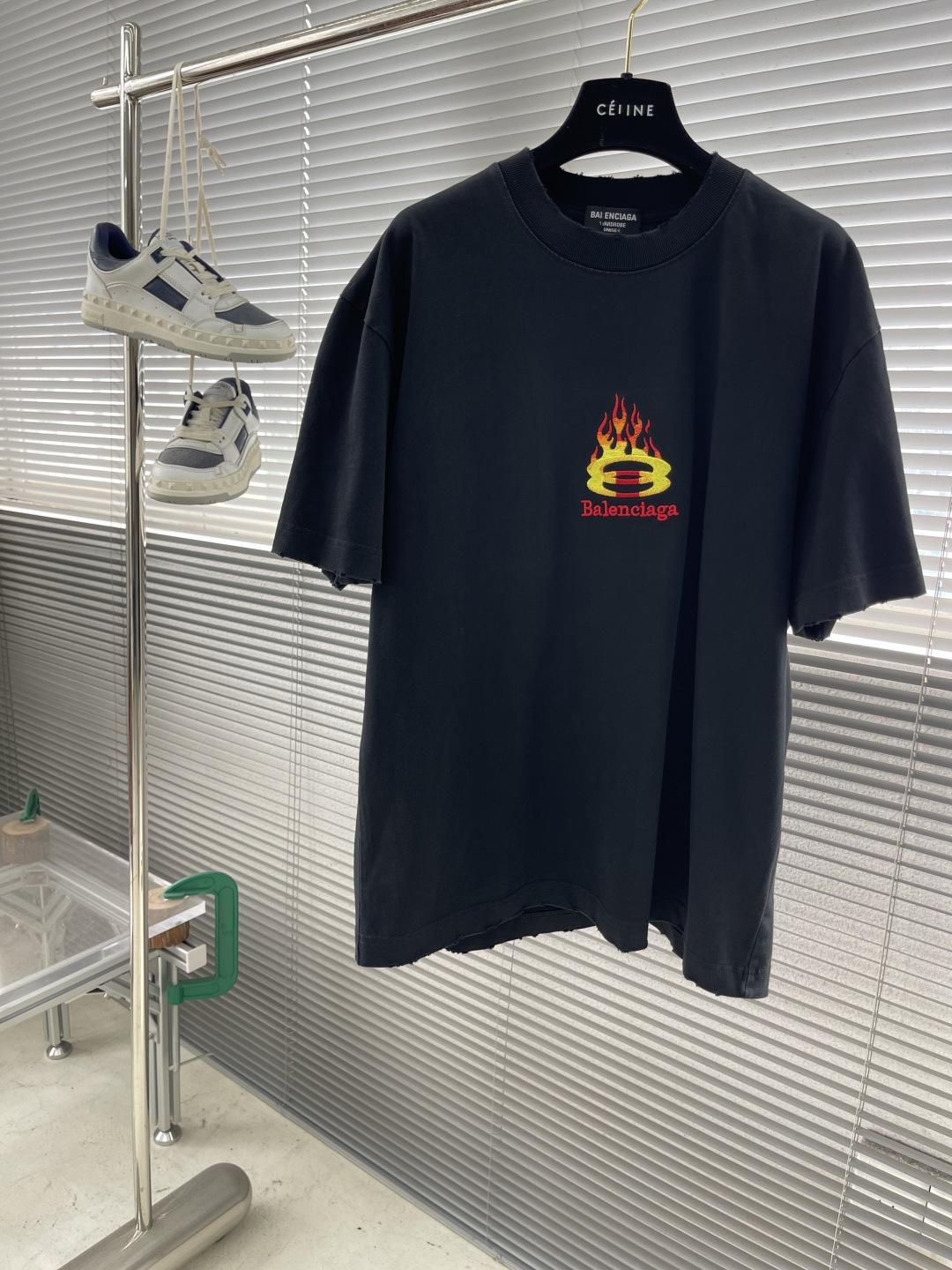 Balenciaga Flame Double Ring Short Sleeve T-Shirt - Summer Explosion Style