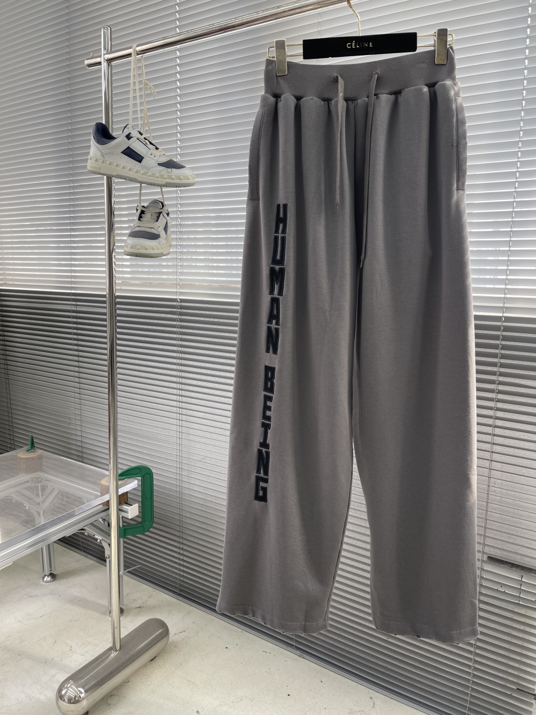 Human Being Embroidered Fleece Sweatpants - Stylish Comfort for Men and Women