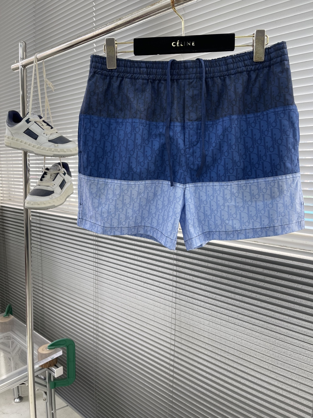 Dior 25SS Men's Colorblock Printed Swim Trunks - Blue, High Quality