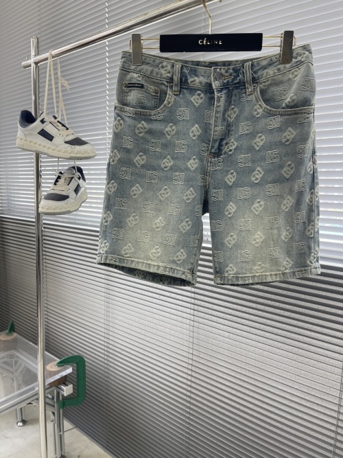 Dolce & Gabbana Denim Shorts All-Over Logo Print Slim Fit, High-Quality 4 Dolce & Gabbana Denim Shorts All-Over Logo Print Slim Fit, High-Quality
