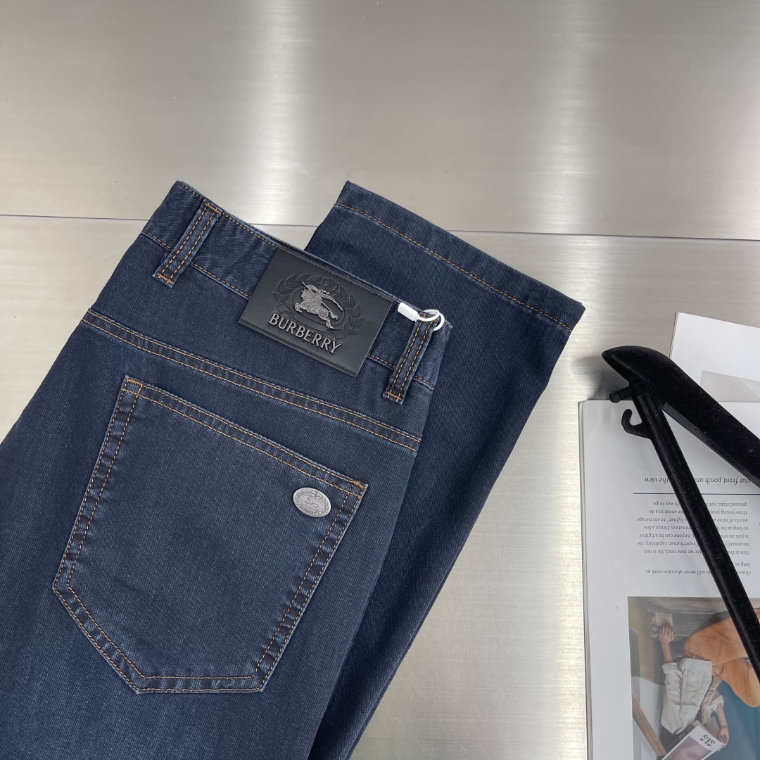 BBR Advanced Fashion: Cowboys Inspired Dark Blue Washed Cotton Veil Pants - 图片 3