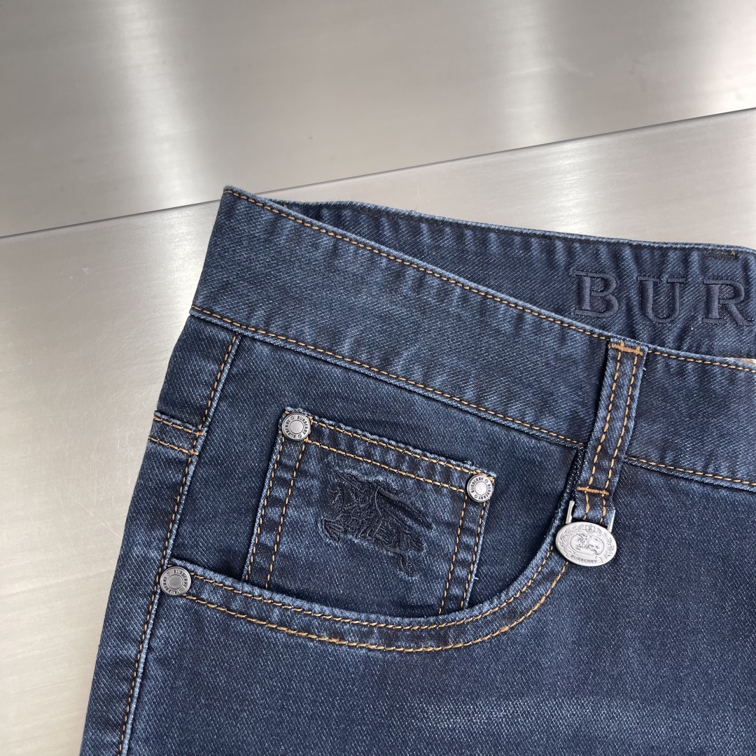 BBR Advanced Fashion: Cowboys Inspired Dark Blue Washed Cotton Veil Pants - 图片 5