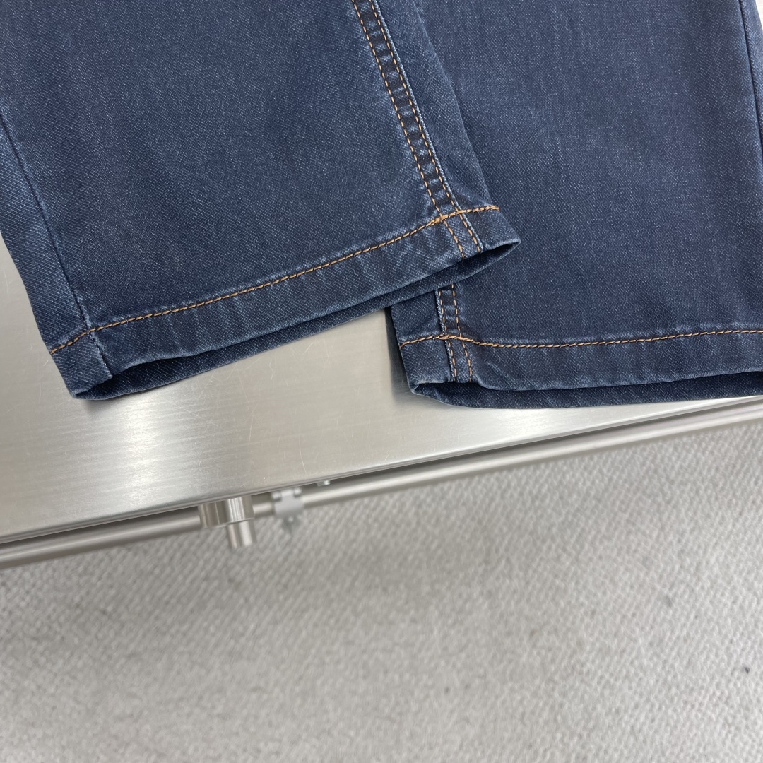 BBR Advanced Fashion: Cowboys Inspired Dark Blue Washed Cotton Veil Pants - 图片 7