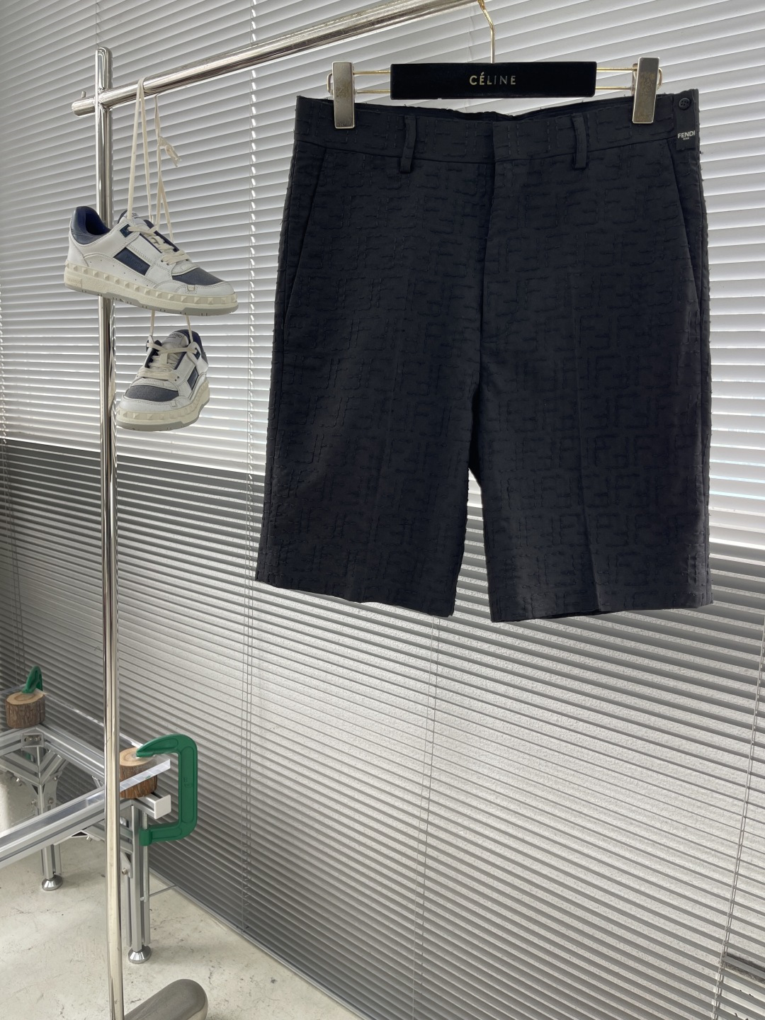 Fendi Men's Black FF Logo Jacquard Shorts Casual Summer Shorts