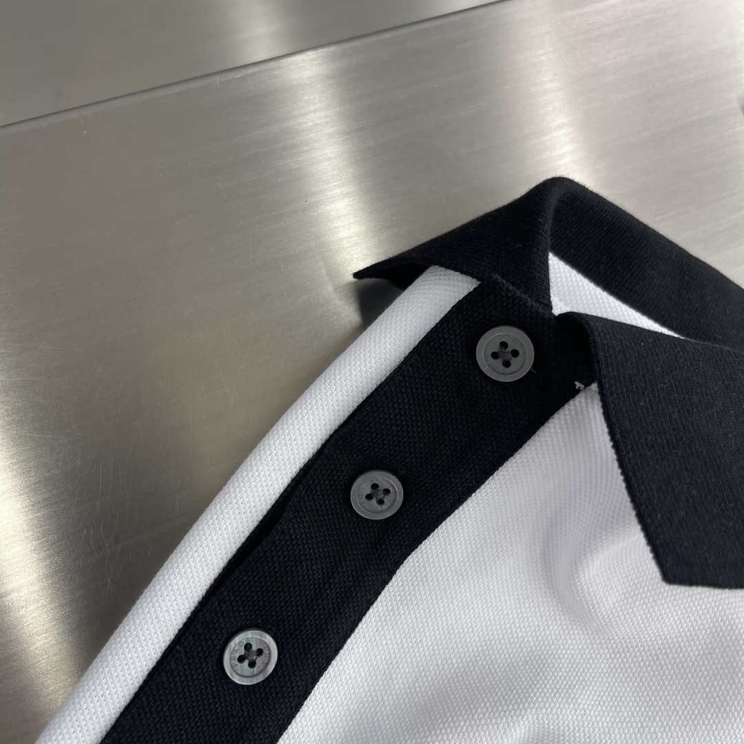 -PRAD 2025春夏新款🌟三角标识翻领Polo衫纯棉珠地棉面料经典款POLO衫，经典爆款系列，图案装