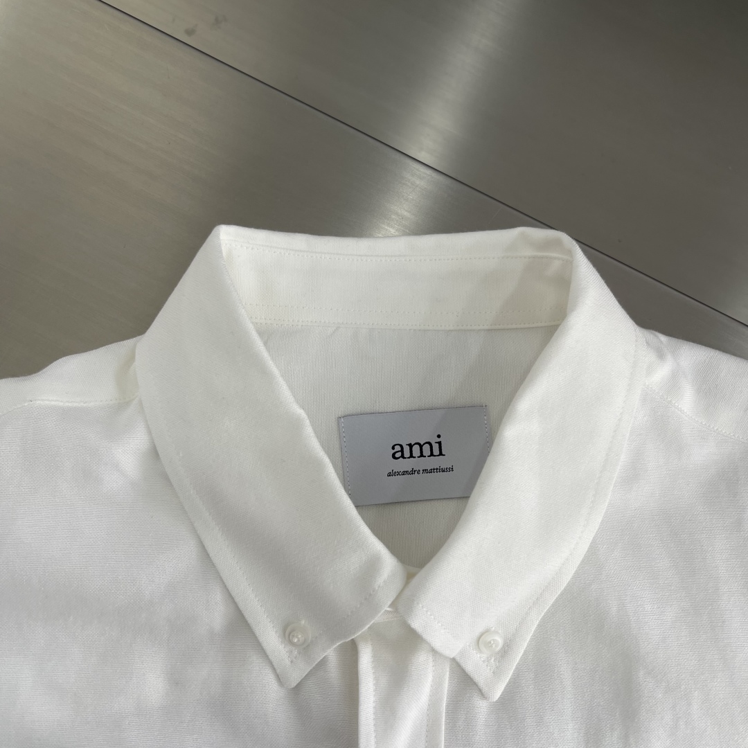 Ami Paris Box Shirt: Luxurious, Elegant, and Comfortable with High-Quality Embroidery - 图片 3