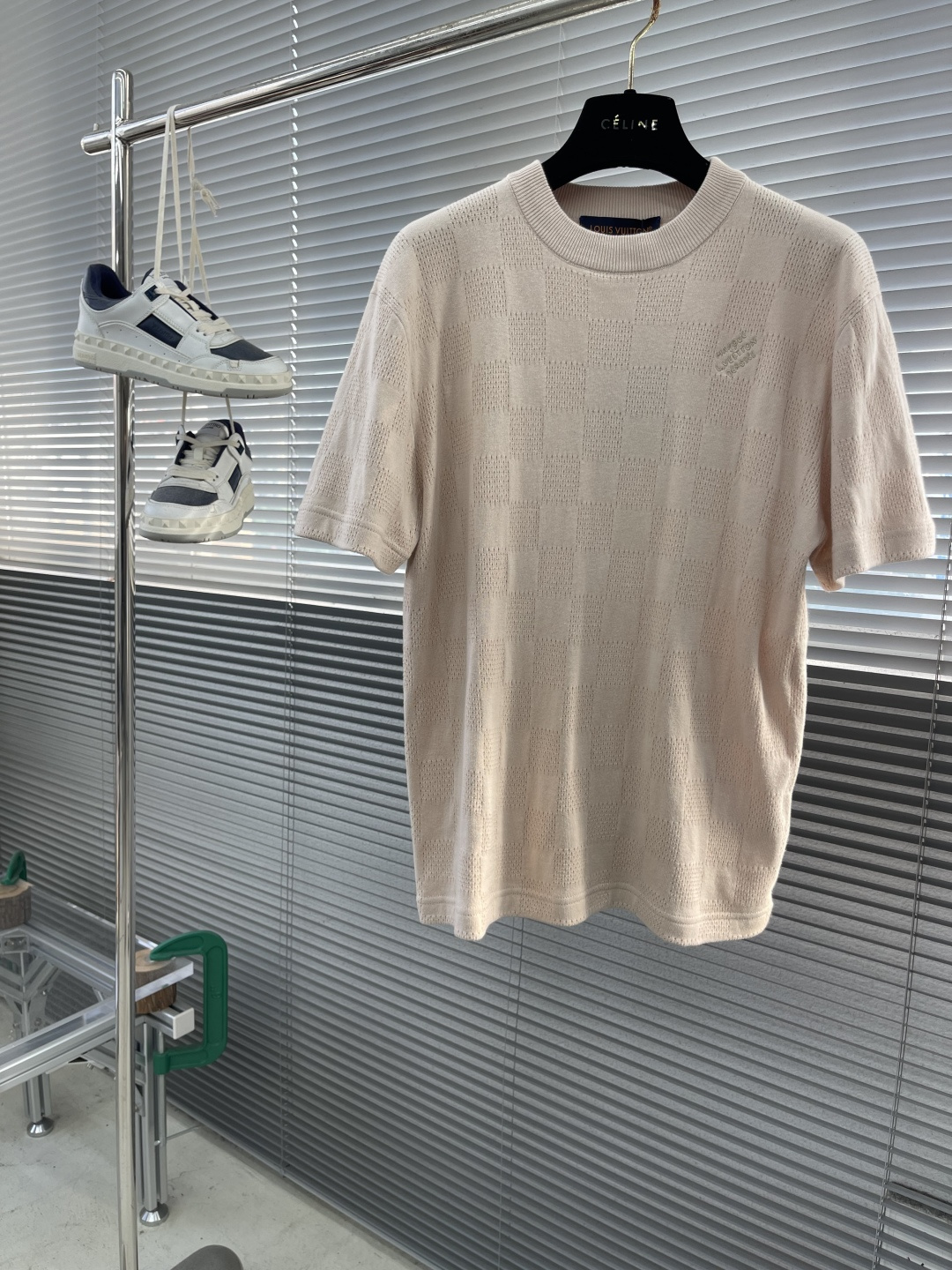 Stylish Cotton T-shirts with Floral Knitting and LV Embroidery for Summer Pool Casual Look