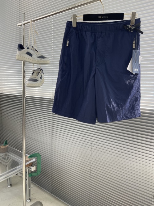 Dior 25SS Tech Fabric Shorts with Iconic Buckle - Blue 1 Dior 25SS Tech Fabric Shorts with Iconic Buckle - Blue