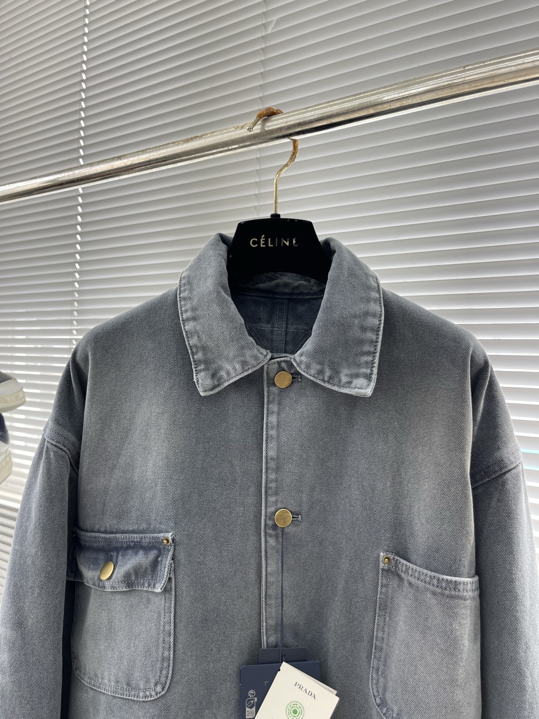 Prada Distressed Ice Blue Four-Pocket Workwear Jacket - 25FW Collection 2 cmp i1753088011208 6971 0 6