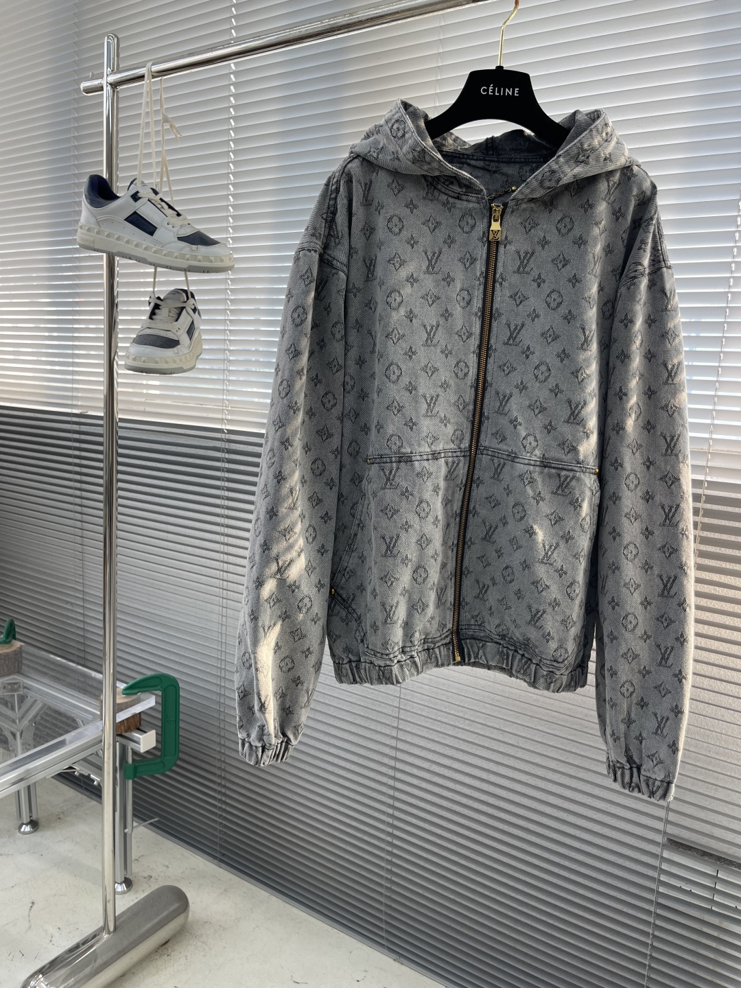 Louis Vuitton Monogram Denim Hoodie Jacket, 25SS Collection, Unisex Style