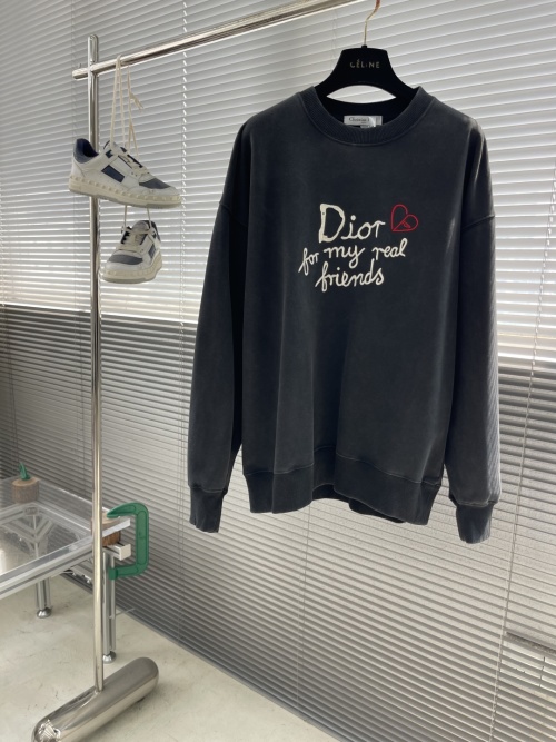Dior Distressed Embroidered Heart Crewneck Sweatshirt - Unisex Fashion 1 Dior Distressed Embroidered Heart Crewneck Sweatshirt - Unisex Fashion