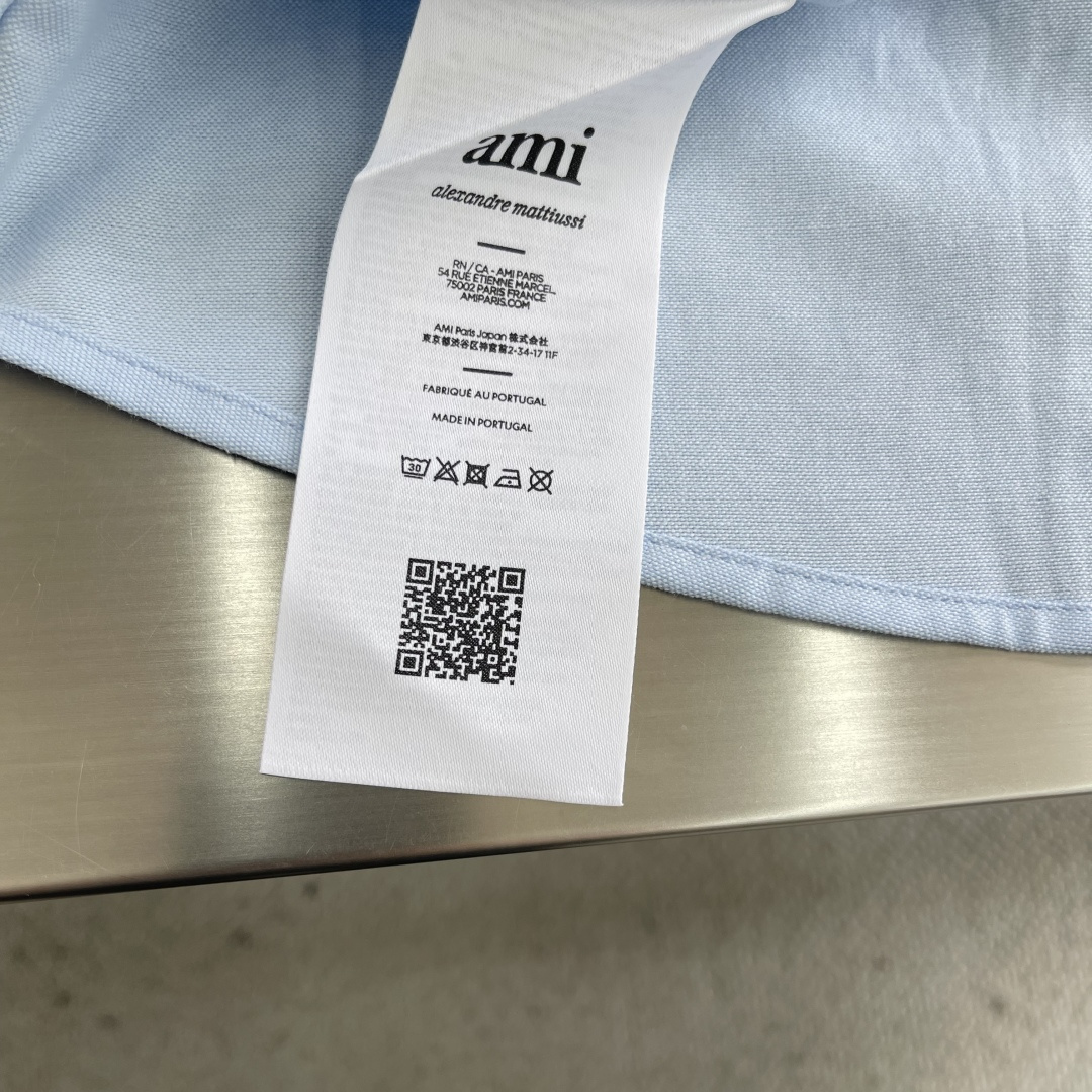 -Ami Paris 爱心刺绣衬衫定制臻品柔韧牛津棉布 质感卓越 紧致而爽滑 舒适贴肤 纯净之白 演绎极