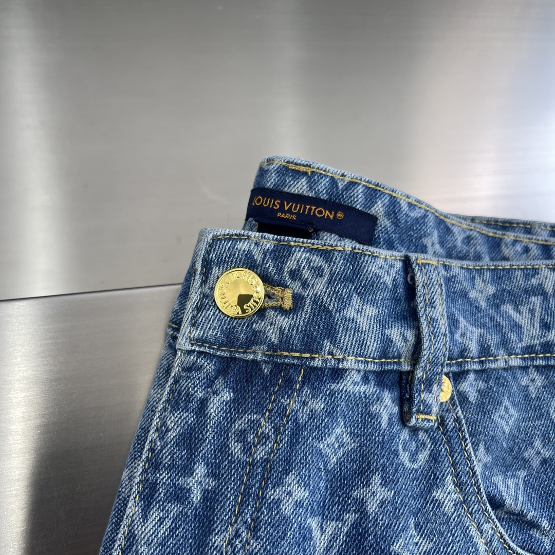 -驴牌 满印喇叭牛仔裤定制蓝影加密纯棉经典纹牛仔料 温润如棉 舒适贴肤 靛蓝雅韵 带着复古的韵味与现代的