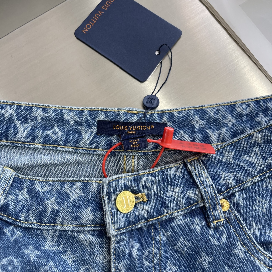 -驴牌 满印喇叭牛仔裤定制蓝影加密纯棉经典纹牛仔料 温润如棉 舒适贴肤 靛蓝雅韵 带着复古的韵味与现代的