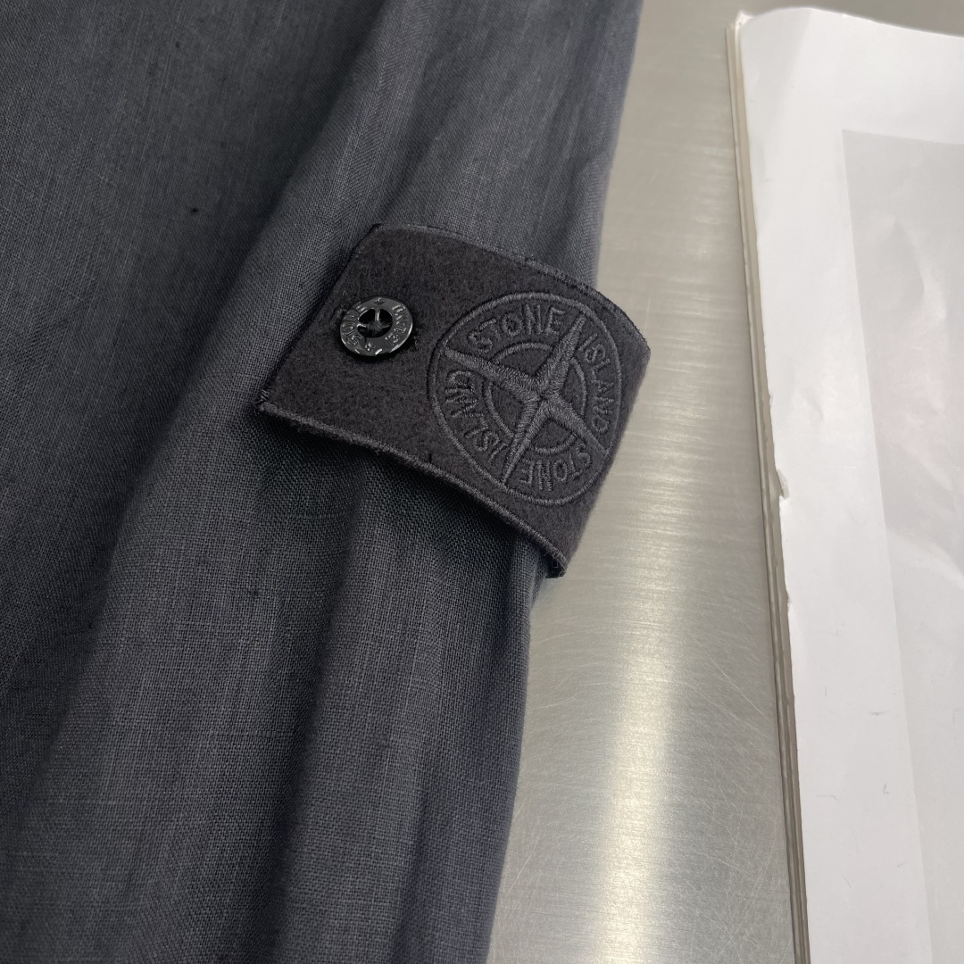 -Stone Island 亚麻宽松衬衫石头超级面料，进口顶级亚麻，全辐超好质感和版型！！ 工艺复杂多变