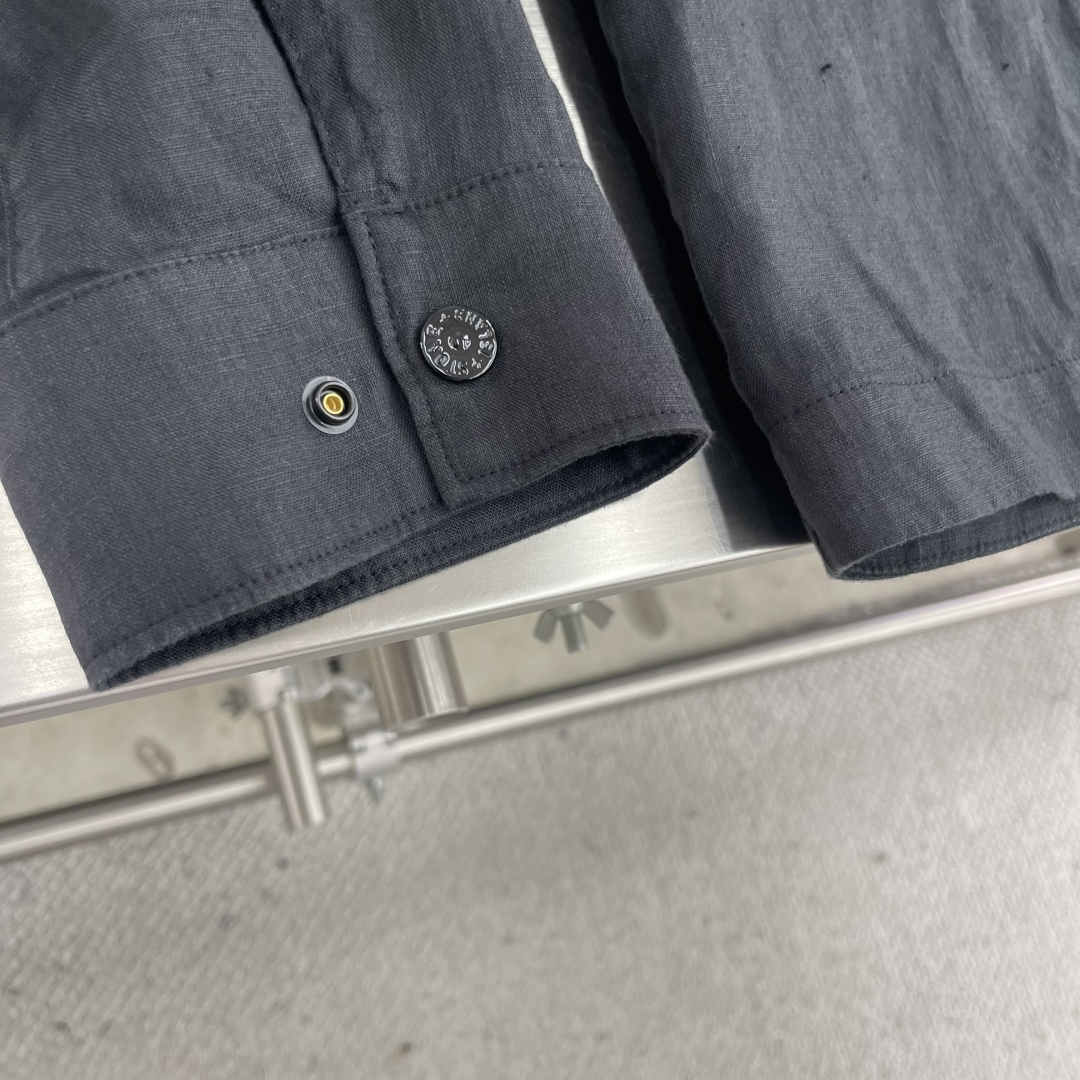 -Stone Island 亚麻宽松衬衫石头超级面料，进口顶级亚麻，全辐超好质感和版型！！ 工艺复杂多变