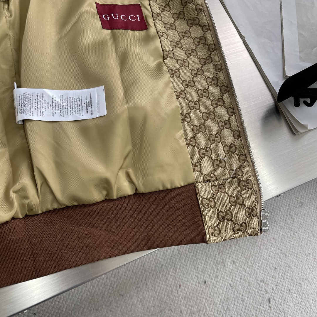 -GUCC 25ss新款帆布飞行员外套夹克 合身 男款 高版本码数：S.M.L.XL衣长66676869