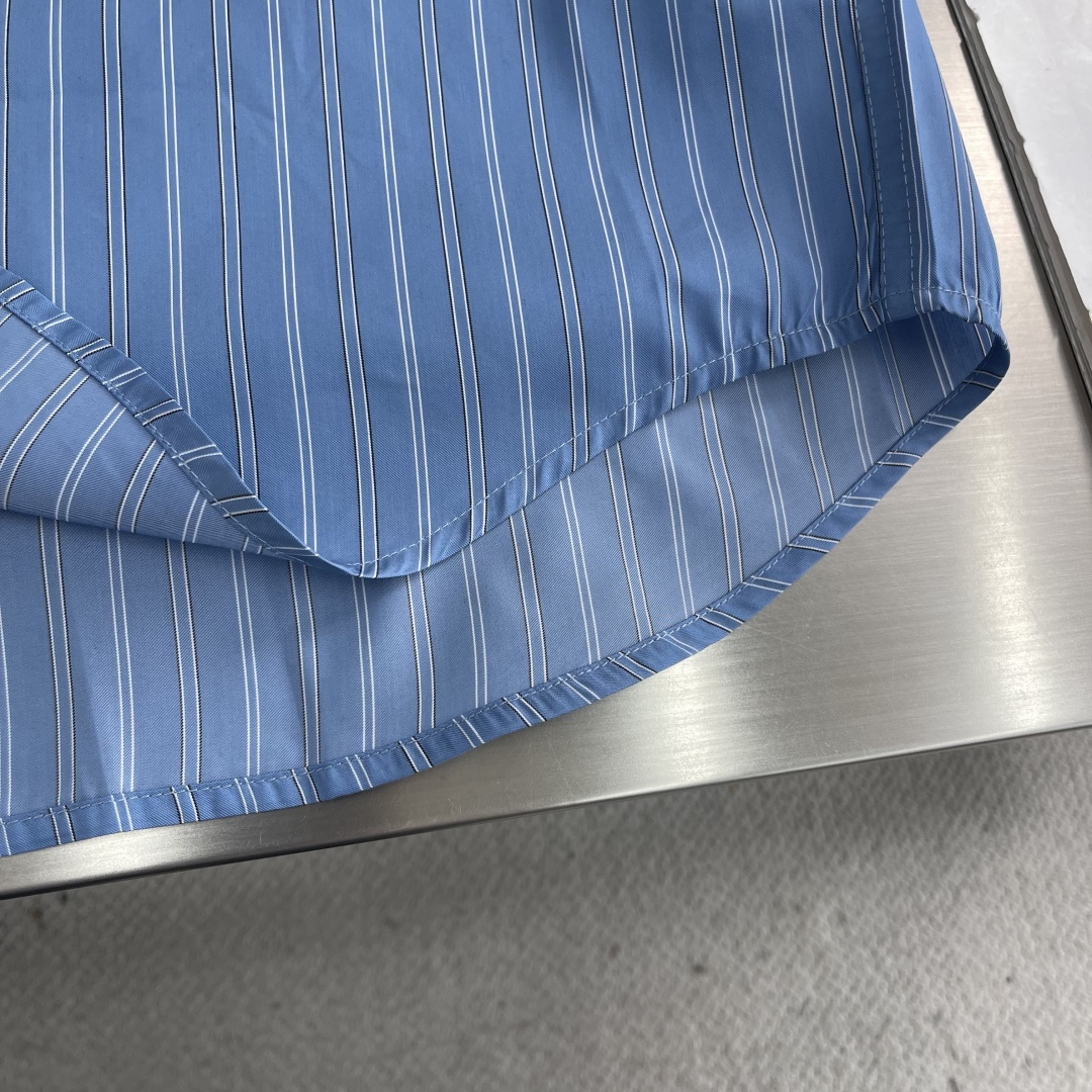 -Acne Studios 1996徽标条纹衬衫定制三色柔光天丝棉韵织条纹料 质感卓越 舒适贴肤 以经典