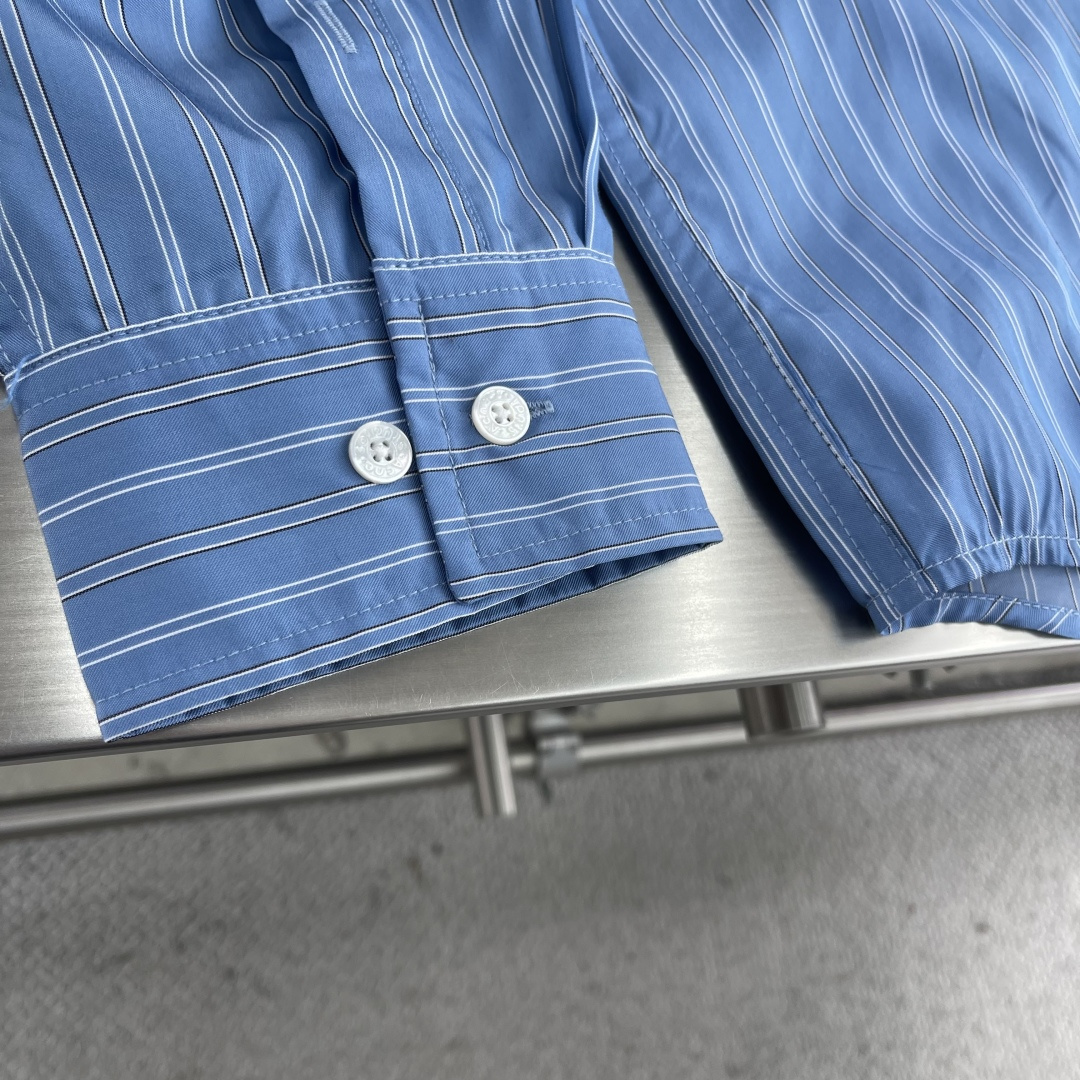 -Acne Studios 1996徽标条纹衬衫定制三色柔光天丝棉韵织条纹料 质感卓越 舒适贴肤 以经典