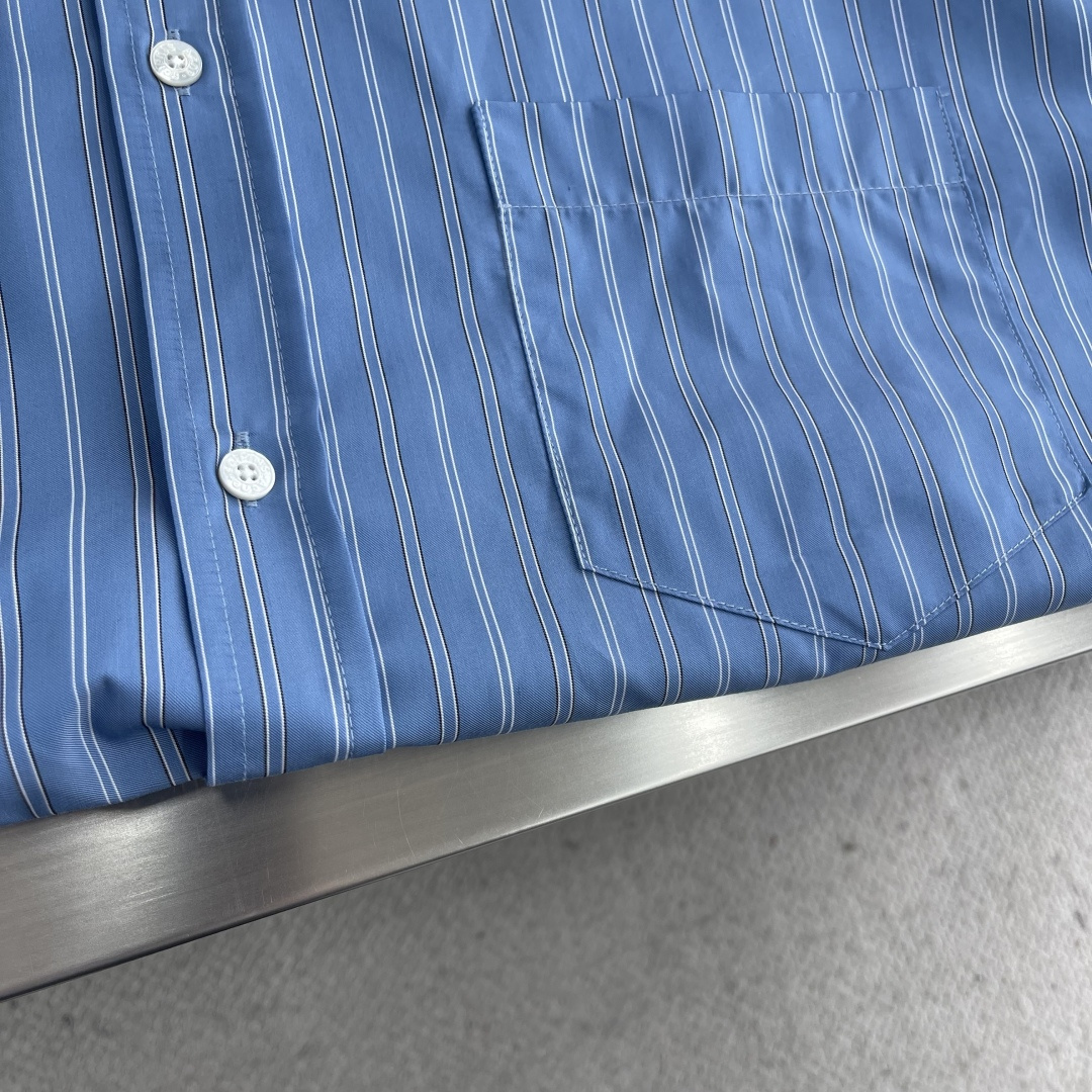 -Acne Studios 1996徽标条纹衬衫定制三色柔光天丝棉韵织条纹料 质感卓越 舒适贴肤 以经典