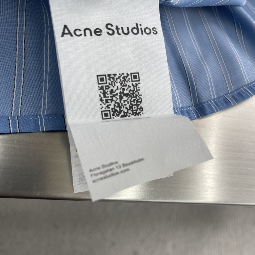 -Acne Studios 1996徽标条纹衬衫定制三色柔光天丝棉韵织条纹料 质感卓越 舒适贴肤 以经典