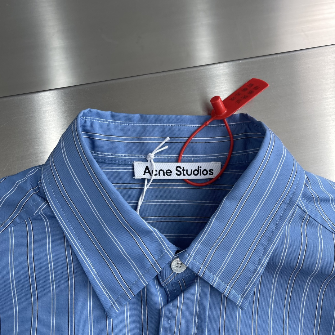 -Acne Studios 1996徽标条纹衬衫定制三色柔光天丝棉韵织条纹料 质感卓越 舒适贴肤 以经典
