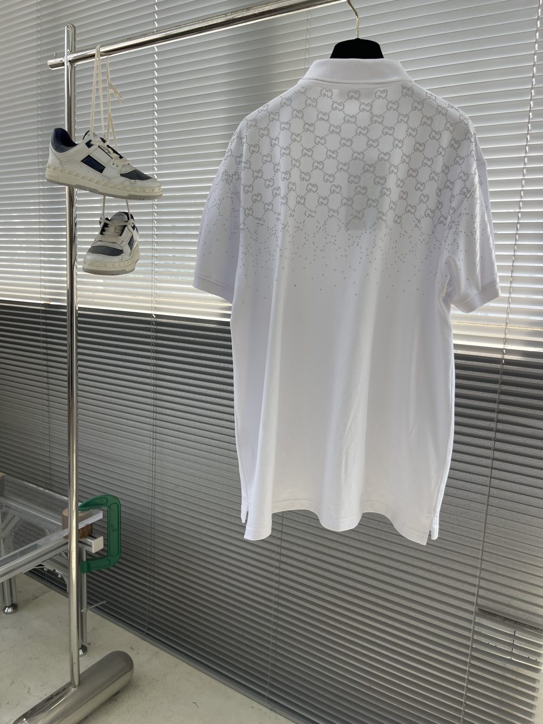 -GUCC 25ss新款方领珍珠POLO衫，纯色 高版本码数：S.M.L.XL衣长71737577肩宽4