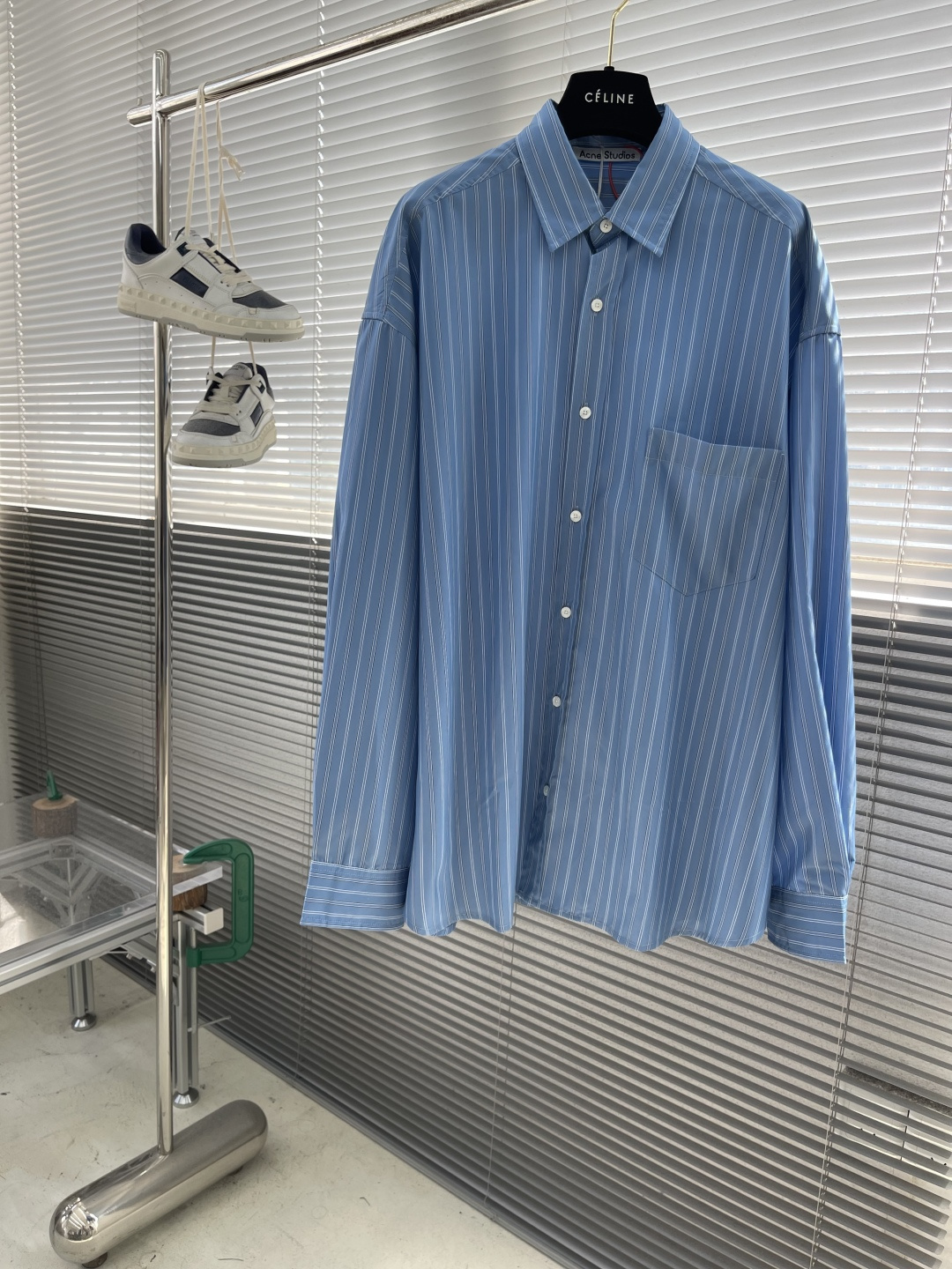 -Acne Studios 1996徽标条纹衬衫定制三色柔光天丝棉韵织条纹料 质感卓越 舒适贴肤 以经典