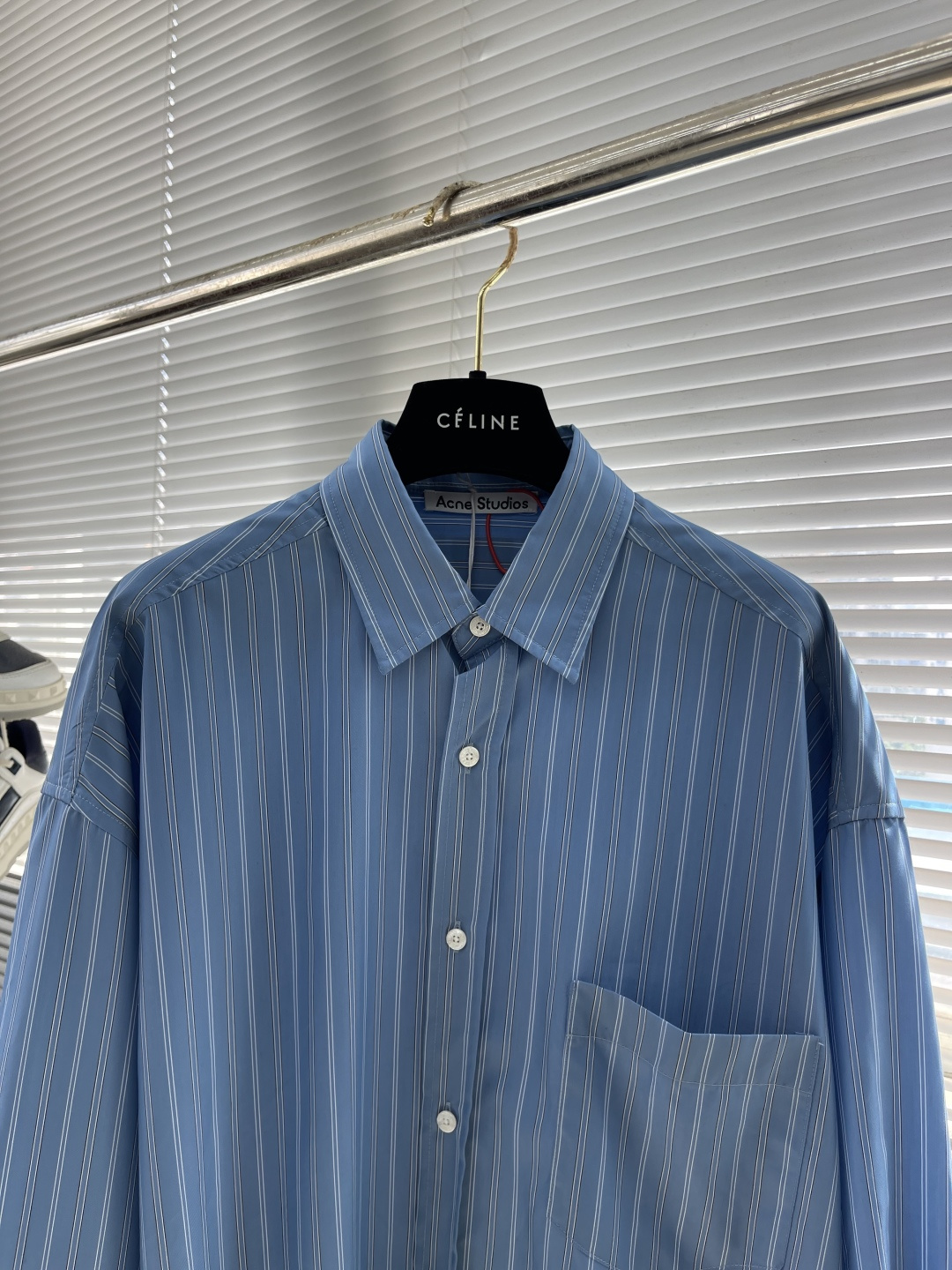 -Acne Studios 1996徽标条纹衬衫定制三色柔光天丝棉韵织条纹料 质感卓越 舒适贴肤 以经典