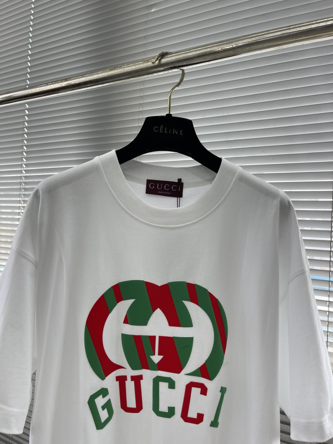 -GUCC 新款双G 发泡立体字母T恤红绿搭配具有很强的视觉冲击力 即时尚又充满活力 肩部通肩压条 28