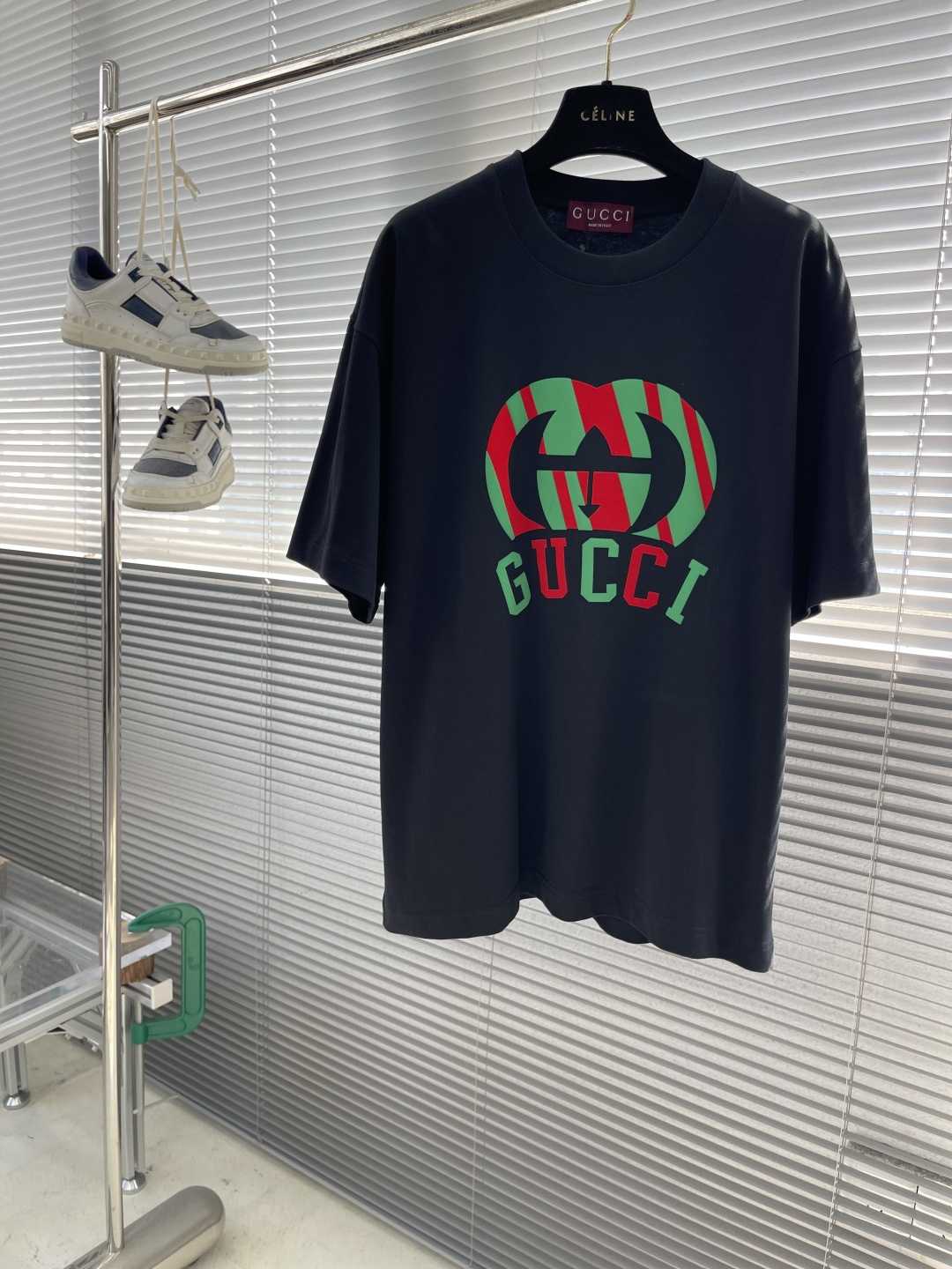 -GUCC 新款双G 发泡立体字母T恤红绿搭配具有很强的视觉冲击力 即时尚又充满活力 肩部通肩压条 28