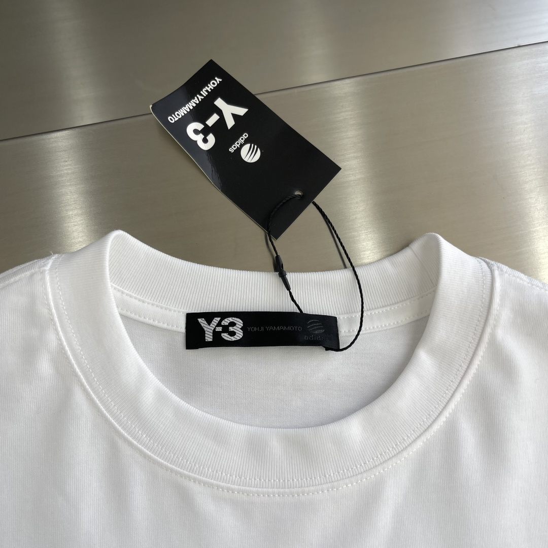 -Y-3     2025秋冬新款厚长袖T恤320克纯棉字母logo 植绒码数：S  M  L  XL