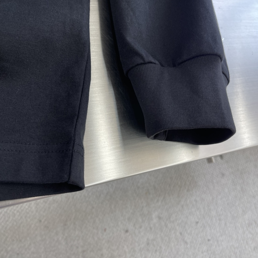 -Y-3     2025秋冬新款厚长袖T恤320克纯棉字母logo 植绒码数：S  M  L  XL