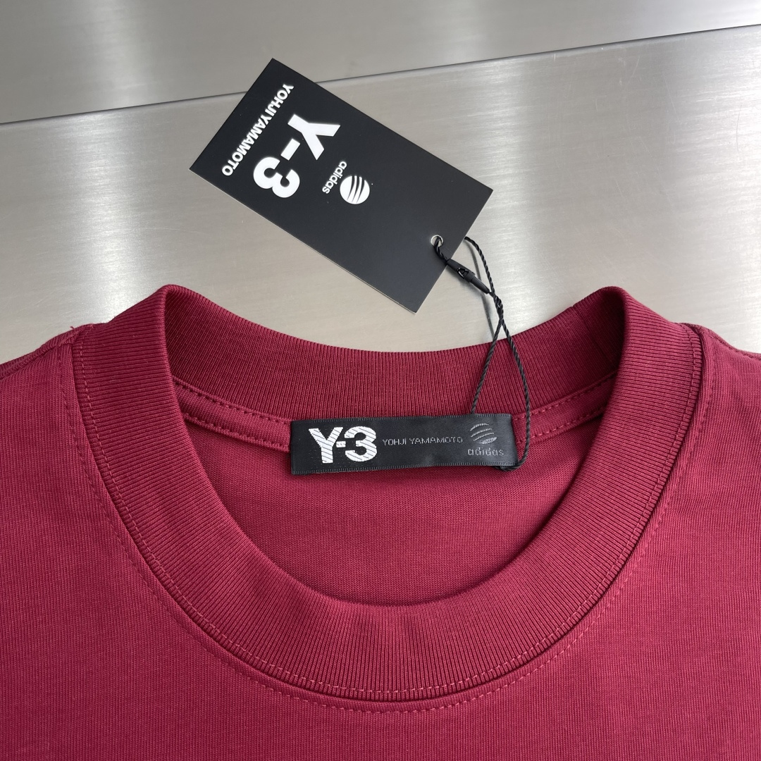 -Y-3     2025秋冬新款厚长袖T恤320克纯棉字母logo 植绒码数：S  M  L  XL