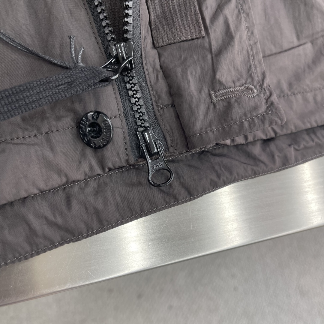 -Stone Island 2025秋冬新款机能袖章休闲户外防风薄款连帽风衣夹克外套 原版1/1复刻🔥高