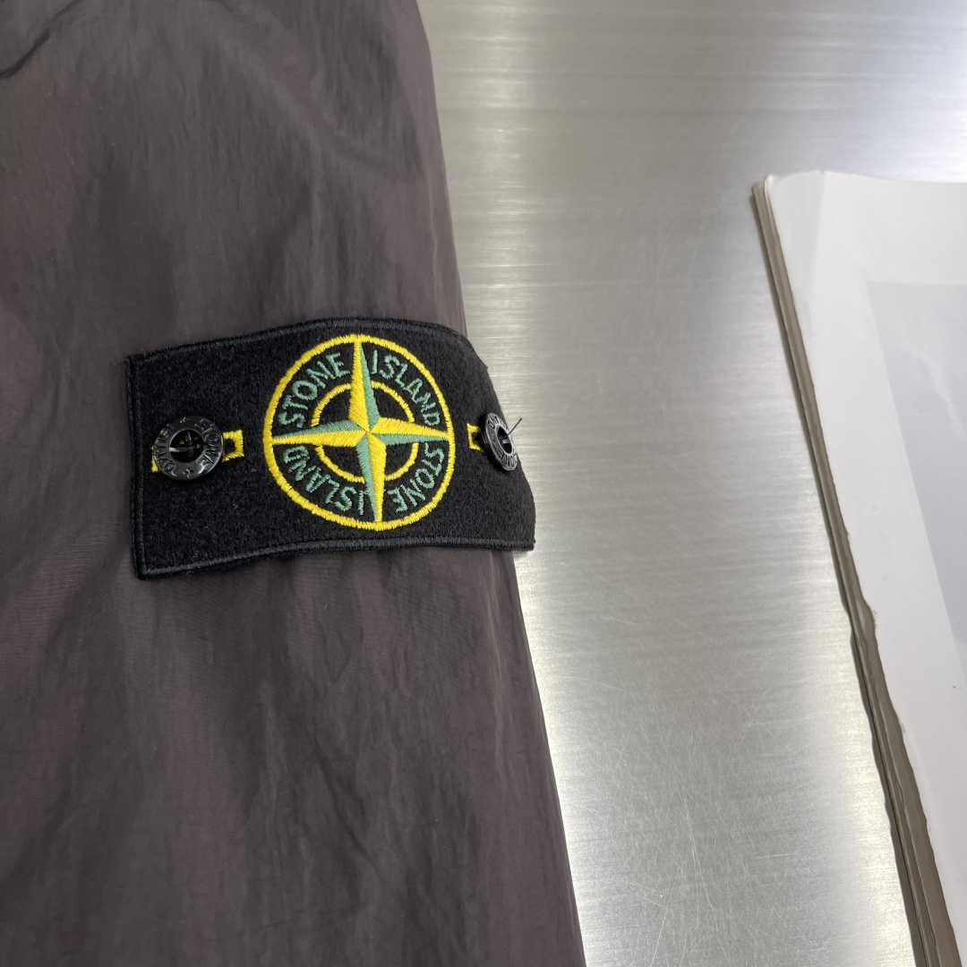 -Stone Island 2025秋冬新款机能袖章休闲户外防风薄款连帽风衣夹克外套 原版1/1复刻🔥高